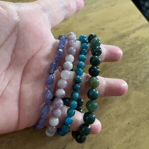 Set of crystal bead bracelets
